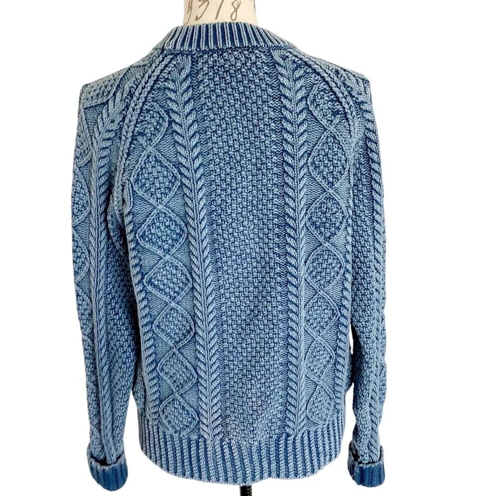 L.L. Bean Blue Cable Knit Sweater - Picture 10 of 13